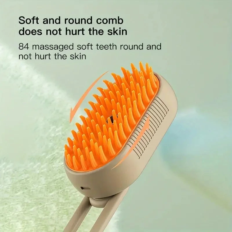 Transform Bath Time with the All-in-One Cat & Dog Steam Spray Massage Brush - Effortless Hair Removal & Pampering Grooming!